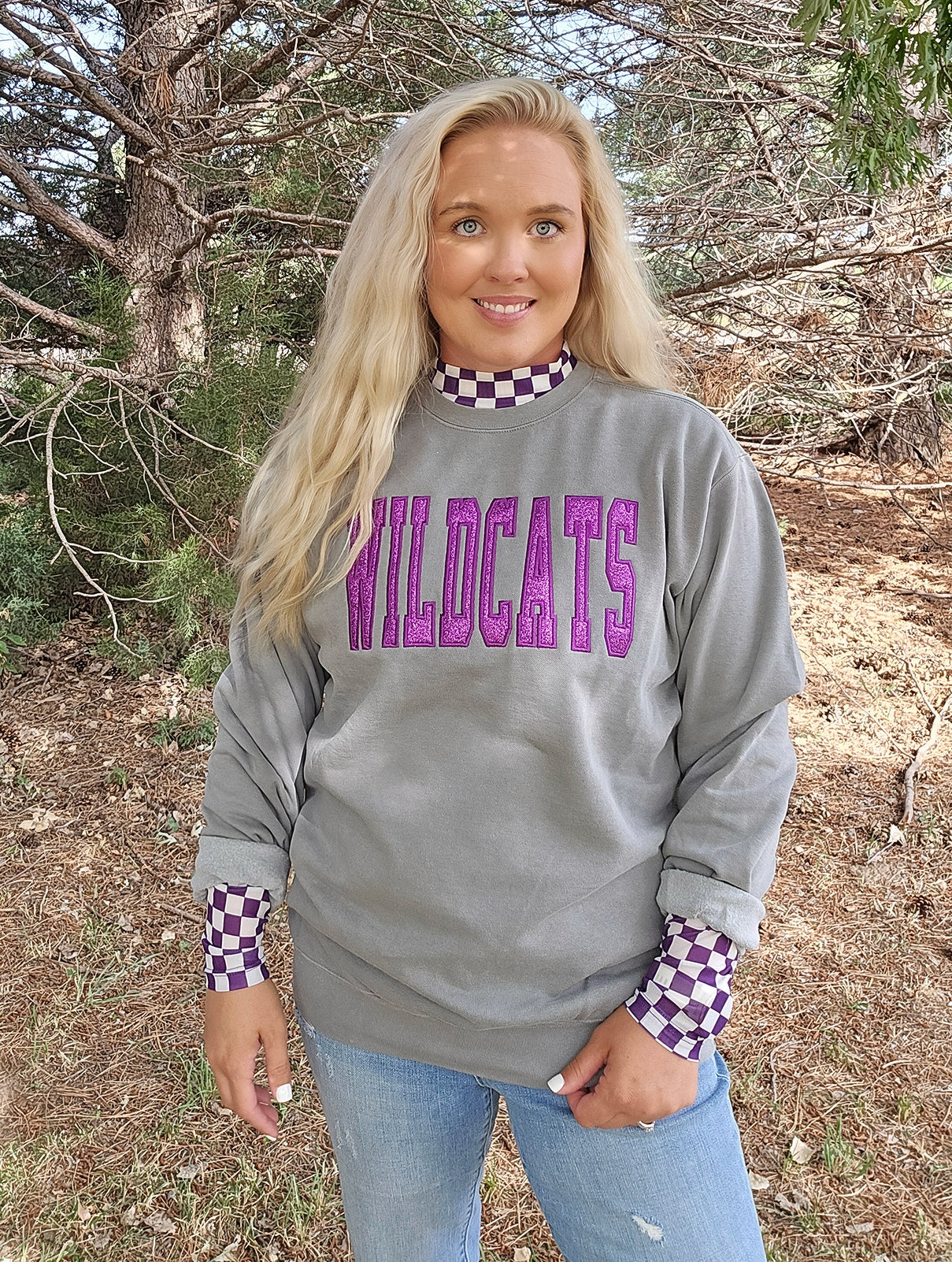 Game Day Checkered Mesh Top