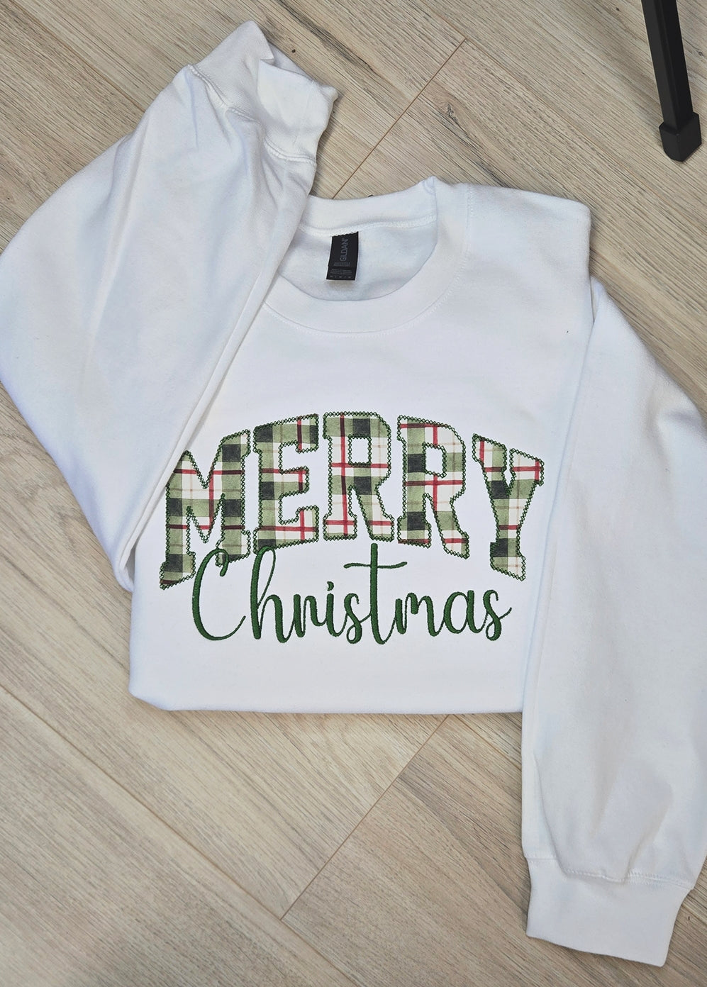 Merry Christmas Plaid Crewneck (PRE-ORDER)