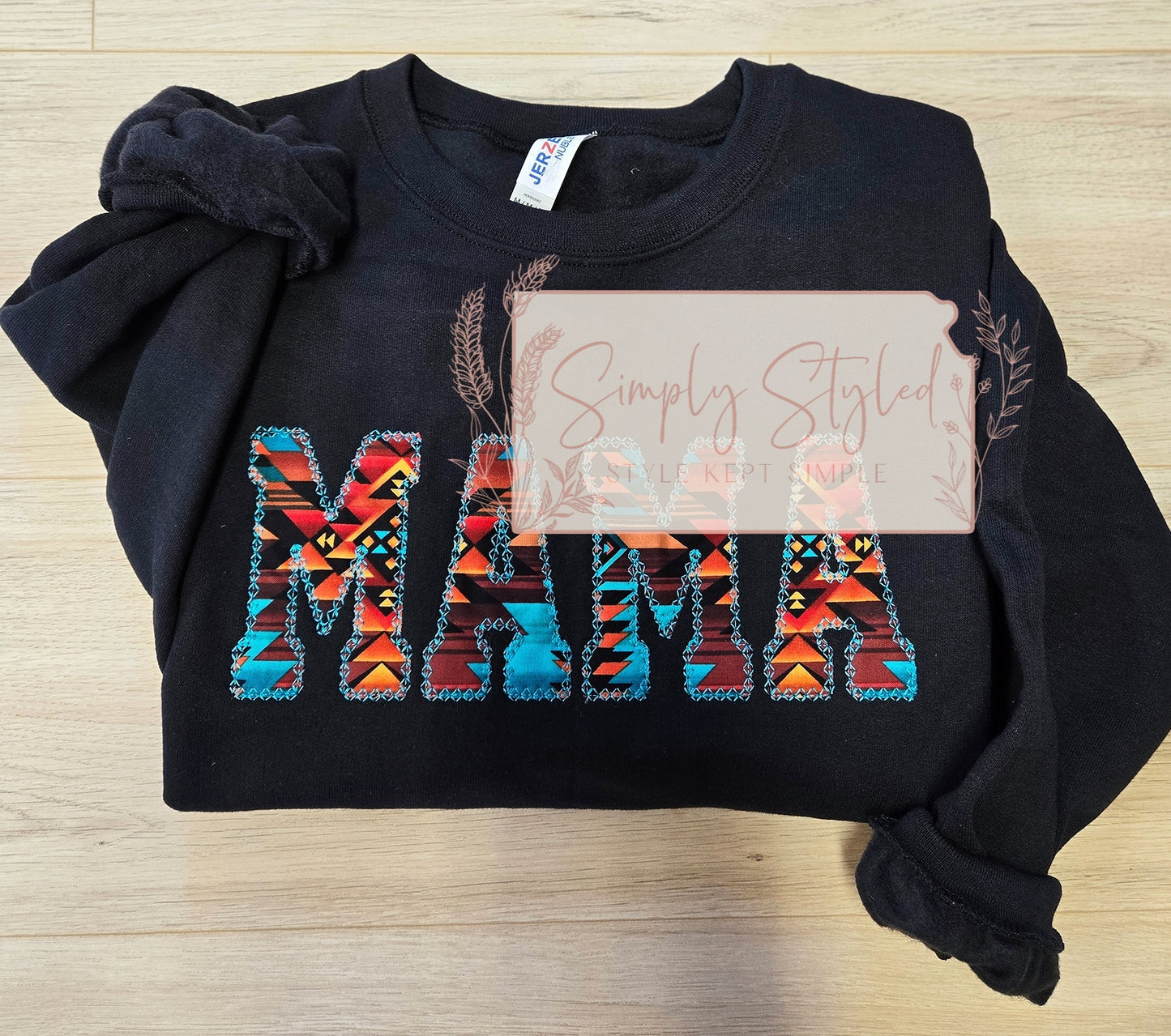Aztec Embroidered Mama Sweater