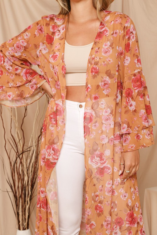 Floral Print Kimono