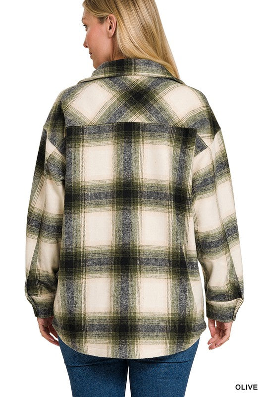 Oversized Plaid Longline Shacket