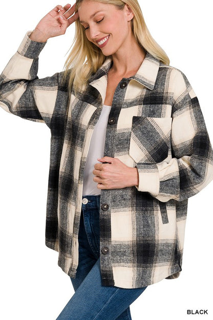 Oversized Plaid Longline Shacket