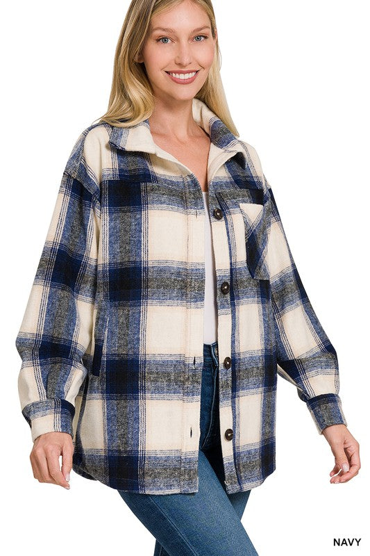 Oversized Plaid Longline Shacket