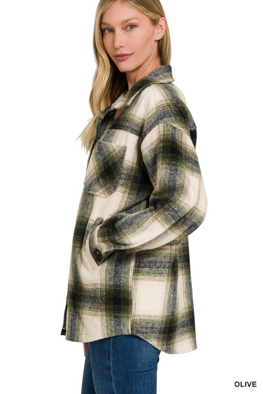 Oversized Plaid Longline Shacket