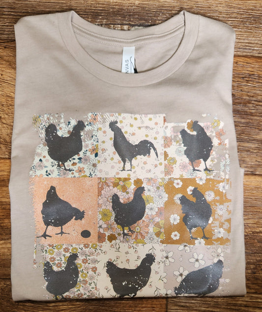 Floral Chicken Tee