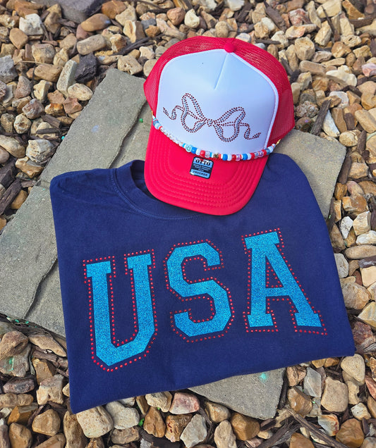 USA Glitter & Rhinestone Shirt