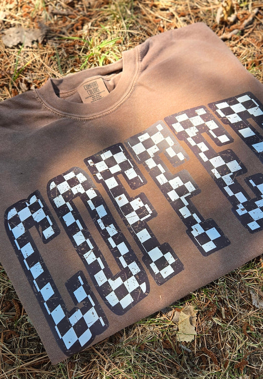 Checkered Coffee Tee Pre-order