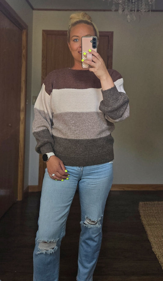 Colorblock Knit Pullover