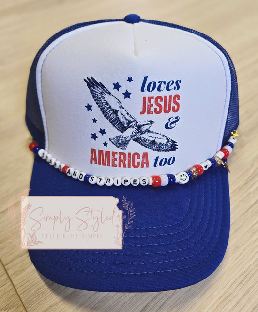 Loves Jesus & America Too Hat