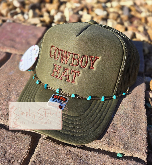 Embroidered Cowboy Hat Trucker