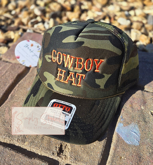 Embroidered Cowboy Hat Trucker