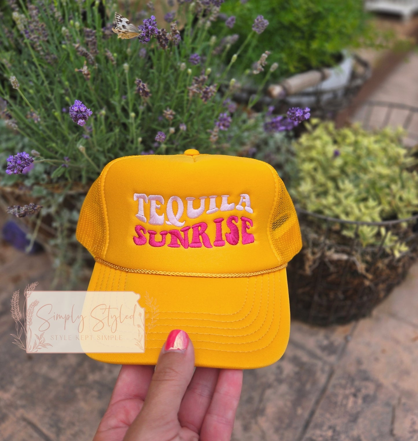 Tequila Sunrise Embroidered Hat