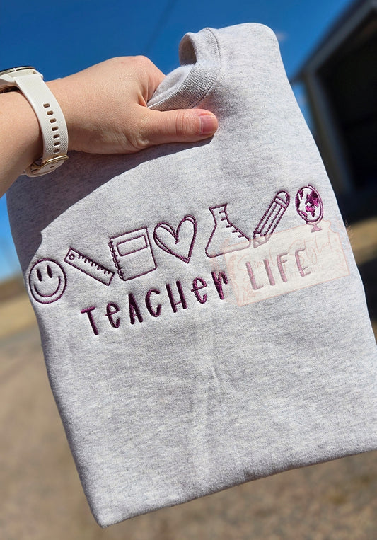 Life Icon Embroidered Crewneck