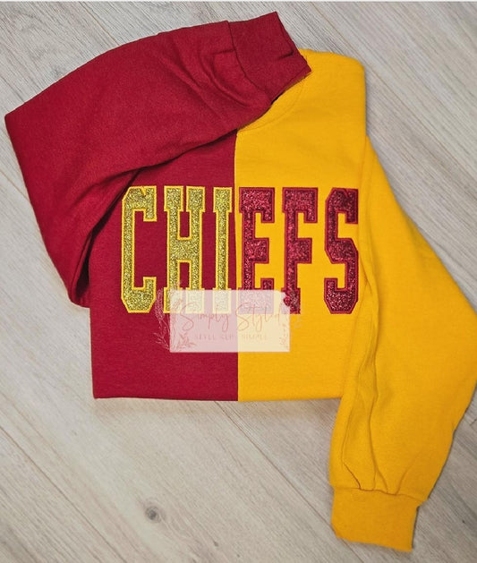 Red & Gold Glitter Crewneck