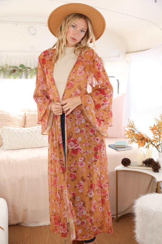 Floral Print Kimono