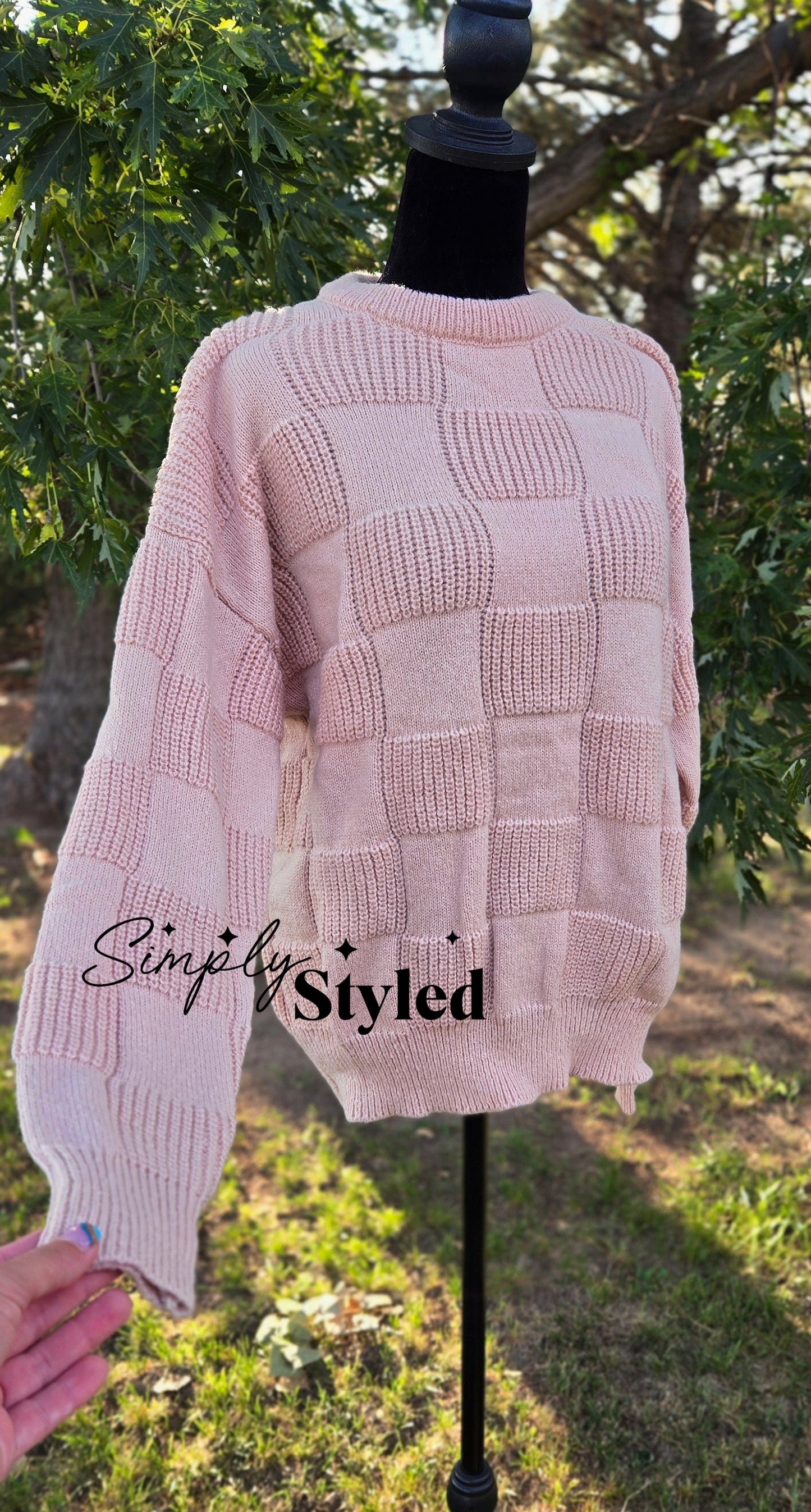 Checkered Crewneck Sweater
