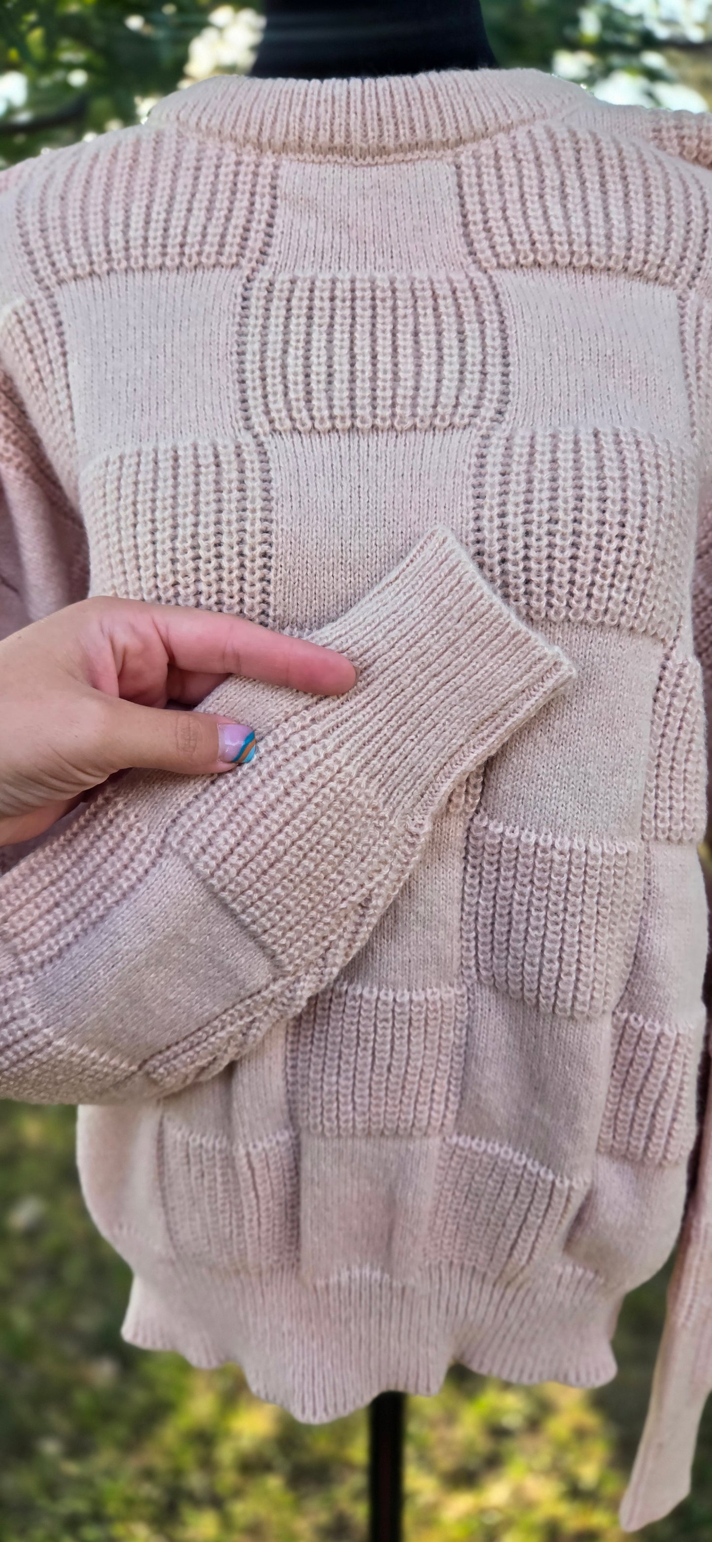 Checkered Crewneck Sweater