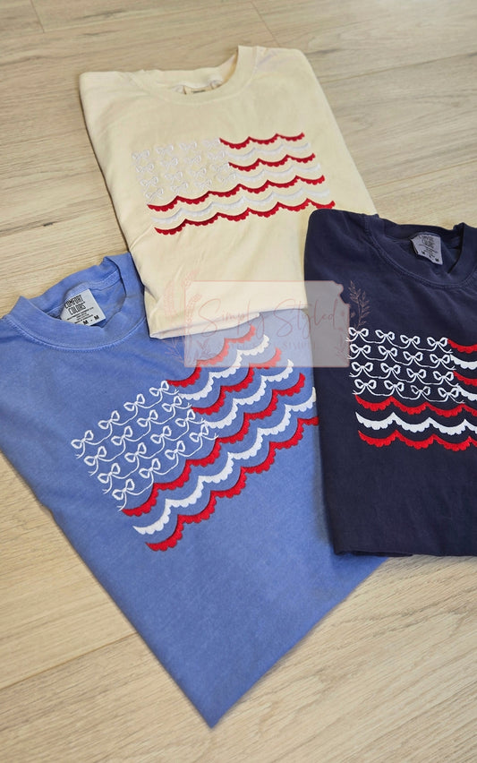 Sweet Land Of Bows Embroidered Tee PREORDER