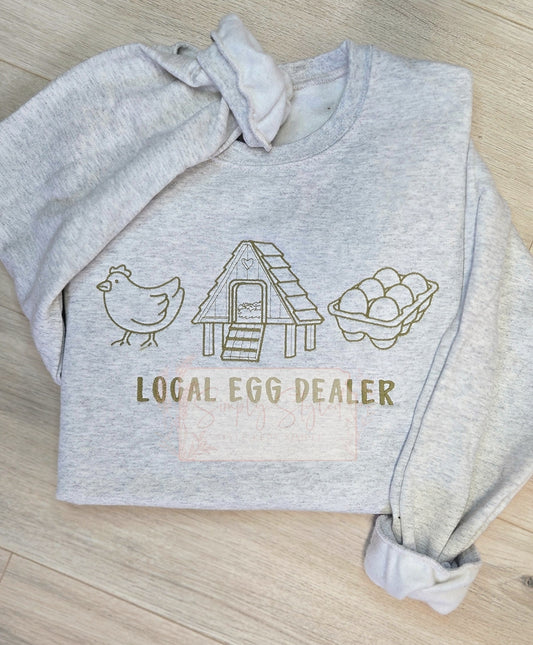 Local Egg Dealer Embroidered Crewneck