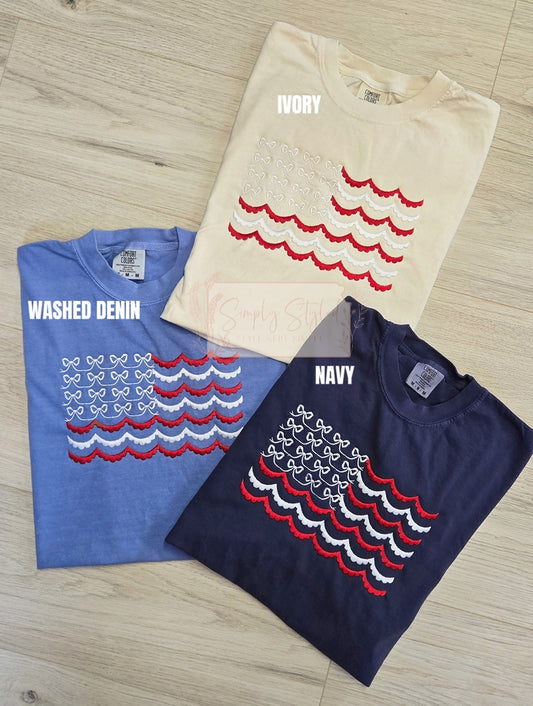 Sweet Land Of Bows Embroidered Tee PREORDER