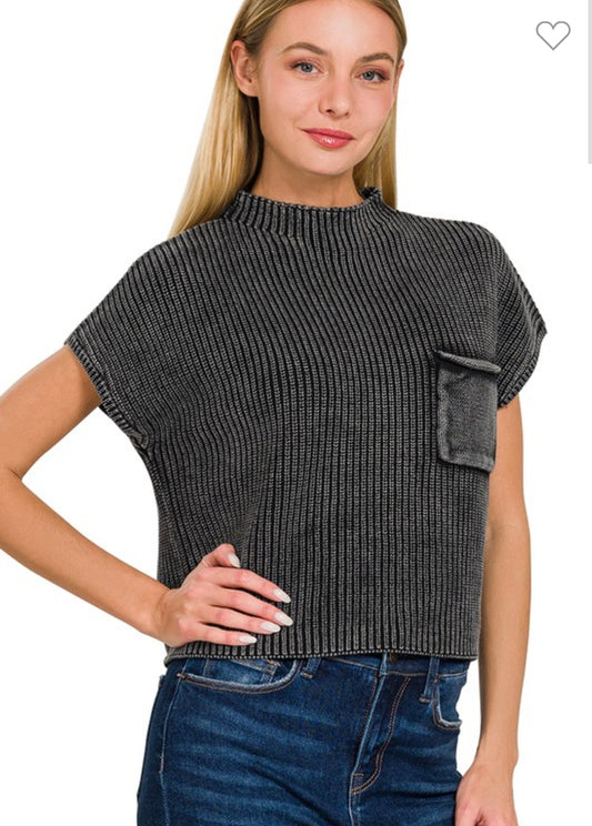 Short Sleeve Cropped Sweater