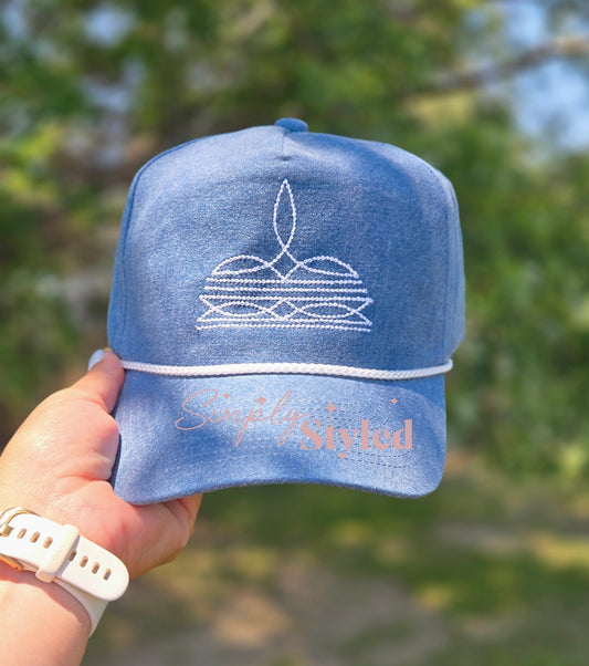 Denim Boot Stitch Hat