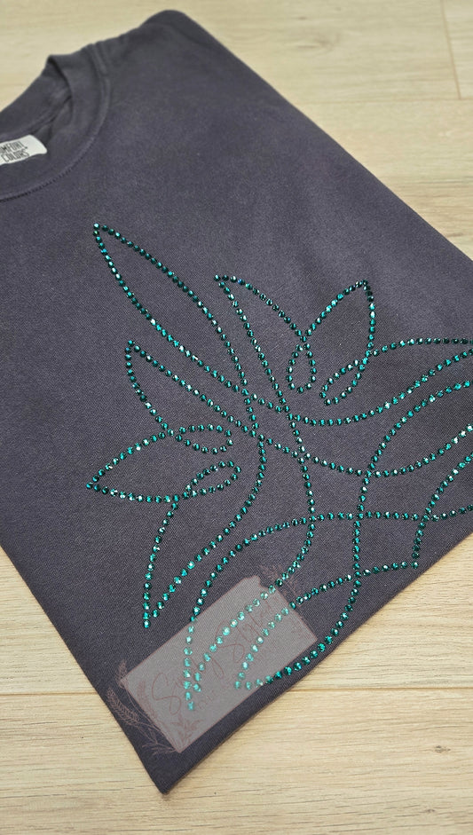 Rhinestone Boot Stitch Tee
